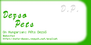 dezso pets business card
