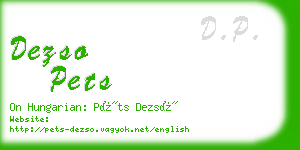 dezso pets business card